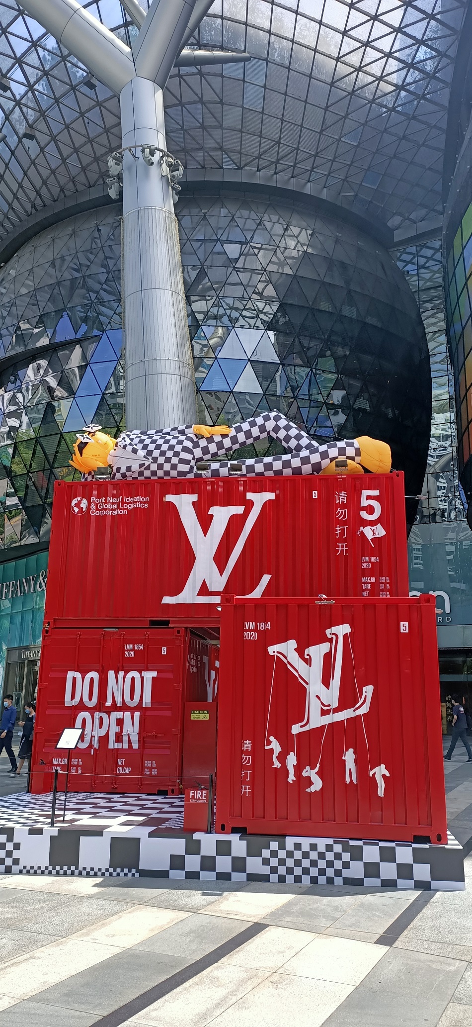 Louis Vuitton's shipping containers that are now outside ION